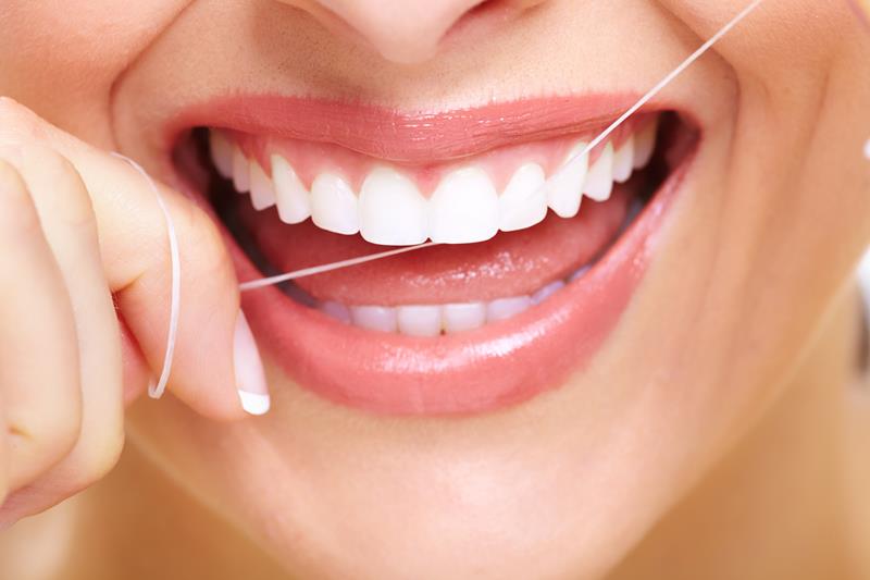 Patient receiving a general dental checkup